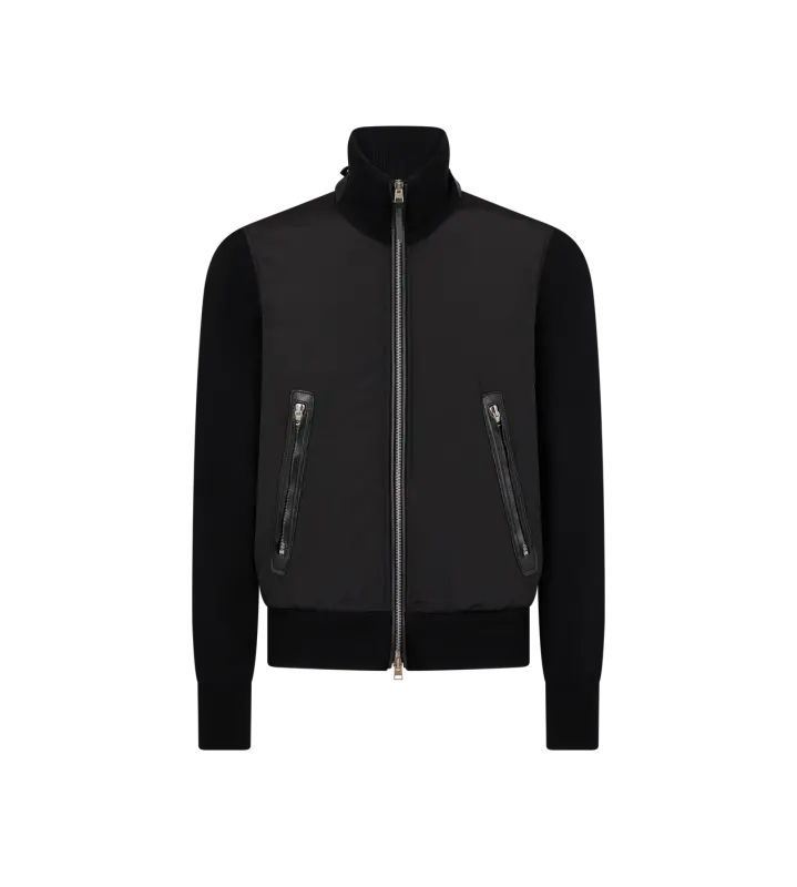 LIGHT NYLON FRONT MERINO ZIP THROUGH BLACK online